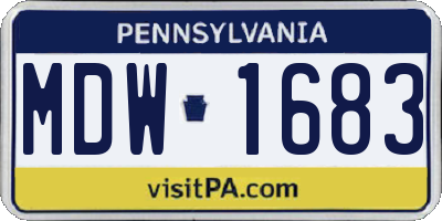PA license plate MDW1683