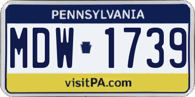 PA license plate MDW1739