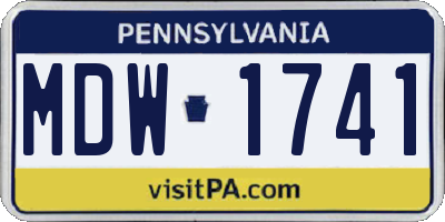 PA license plate MDW1741