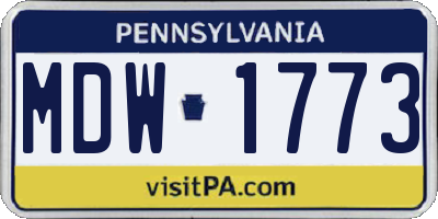PA license plate MDW1773