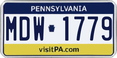 PA license plate MDW1779