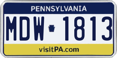 PA license plate MDW1813