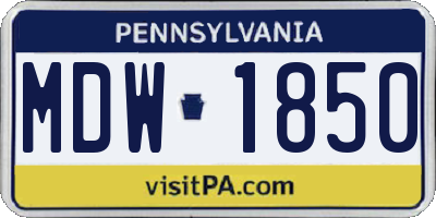 PA license plate MDW1850