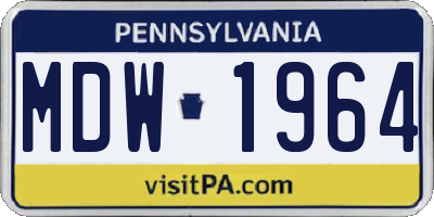 PA license plate MDW1964