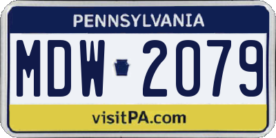 PA license plate MDW2079