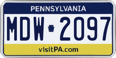PA license plate MDW2097