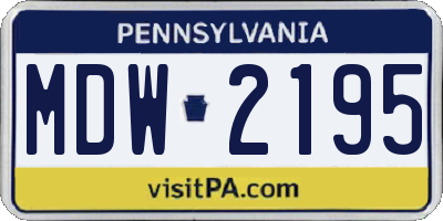 PA license plate MDW2195