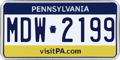 PA license plate MDW2199