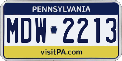 PA license plate MDW2213