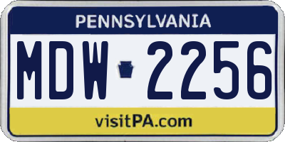PA license plate MDW2256