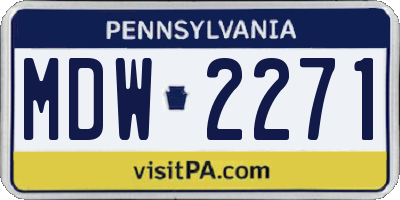 PA license plate MDW2271