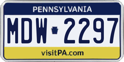 PA license plate MDW2297