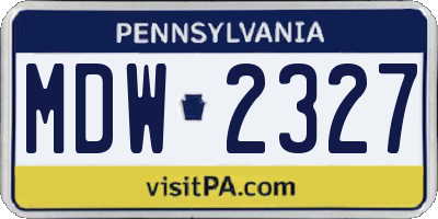 PA license plate MDW2327