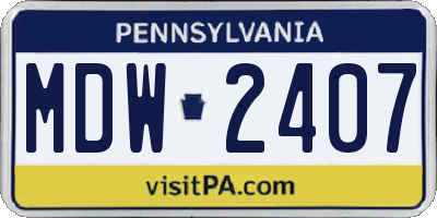PA license plate MDW2407
