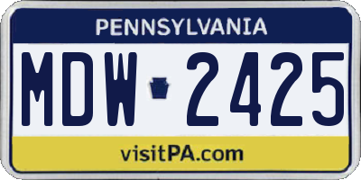 PA license plate MDW2425