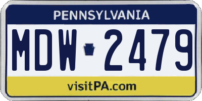 PA license plate MDW2479