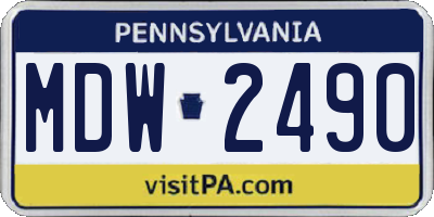 PA license plate MDW2490