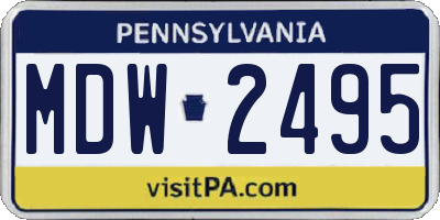 PA license plate MDW2495