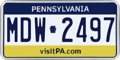 PA license plate MDW2497
