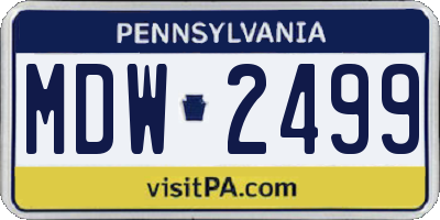PA license plate MDW2499