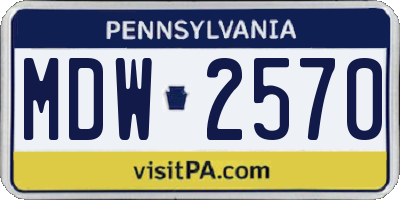 PA license plate MDW2570