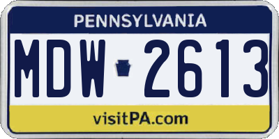 PA license plate MDW2613