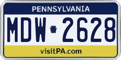 PA license plate MDW2628