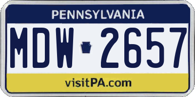 PA license plate MDW2657
