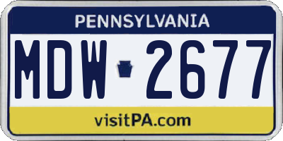 PA license plate MDW2677