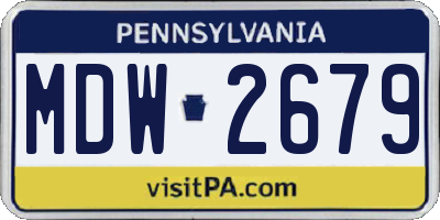 PA license plate MDW2679