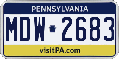 PA license plate MDW2683