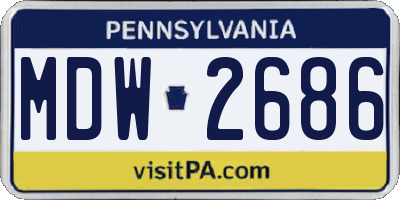 PA license plate MDW2686