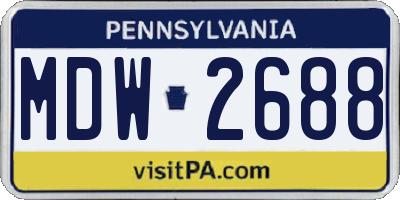 PA license plate MDW2688