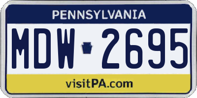 PA license plate MDW2695