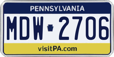 PA license plate MDW2706