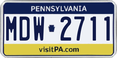 PA license plate MDW2711