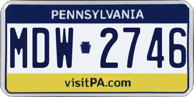 PA license plate MDW2746