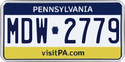 PA license plate MDW2779