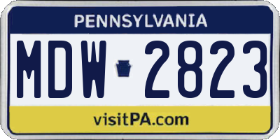 PA license plate MDW2823