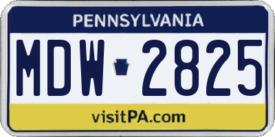 PA license plate MDW2825