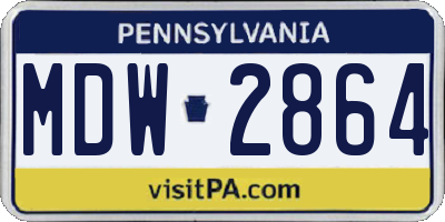 PA license plate MDW2864