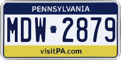 PA license plate MDW2879