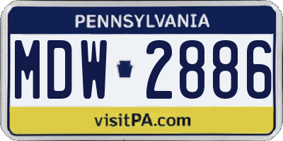 PA license plate MDW2886
