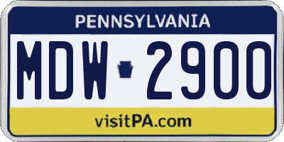 PA license plate MDW2900