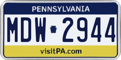 PA license plate MDW2944