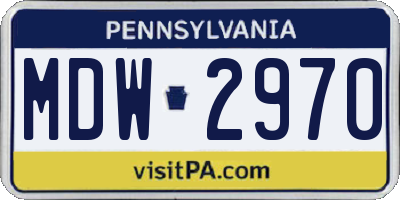 PA license plate MDW2970