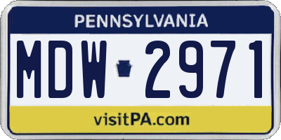 PA license plate MDW2971