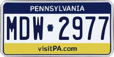 PA license plate MDW2977