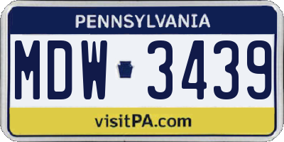 PA license plate MDW3439