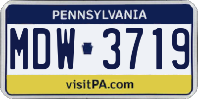 PA license plate MDW3719